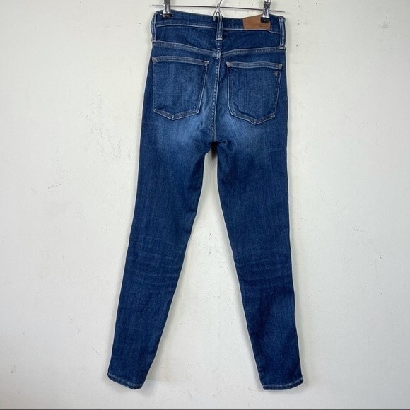 Madewell 10" High Rise Skinny Jeans Insuluxe Dark Wash Denim Size 24 AF686 - Picture 6 of 16